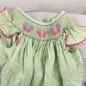 Smocked neck flip flop dress 4t